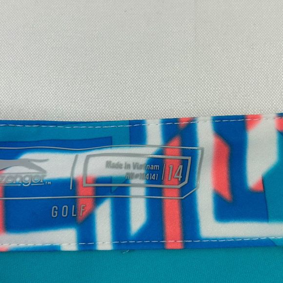 Slazenger Women's Golf Skort Blue Geometric Athletic Skirt Shorts Size 14 - Picture 4 of 8